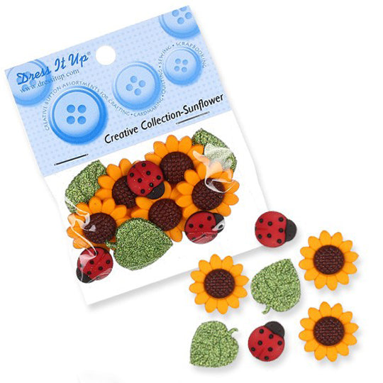 Dress It Up Papatya Uğur Böceği Yaprak Dekoratif Düğme - 168